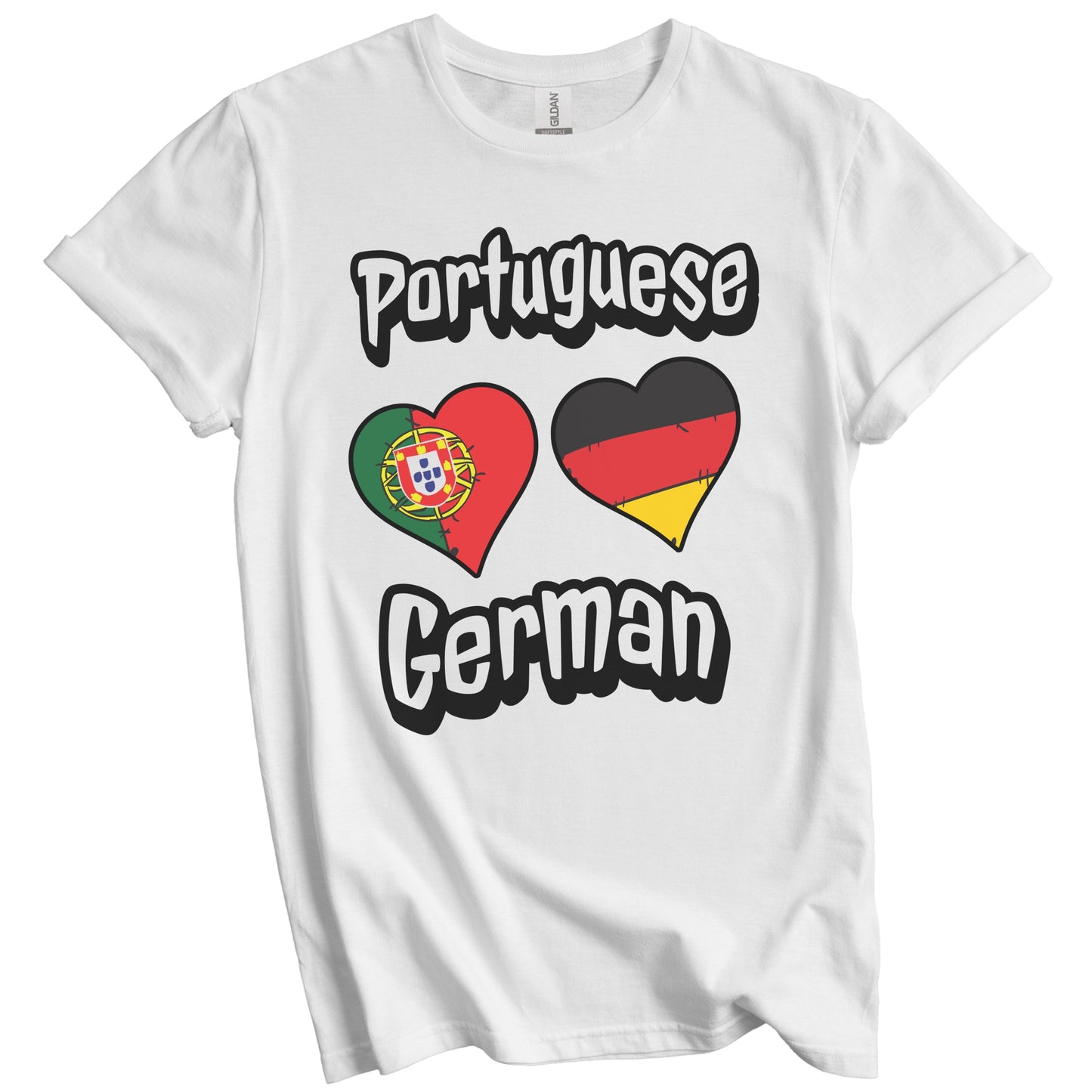 Portuguese German Flag Heart Combo Portugal Germany T-Shirt
