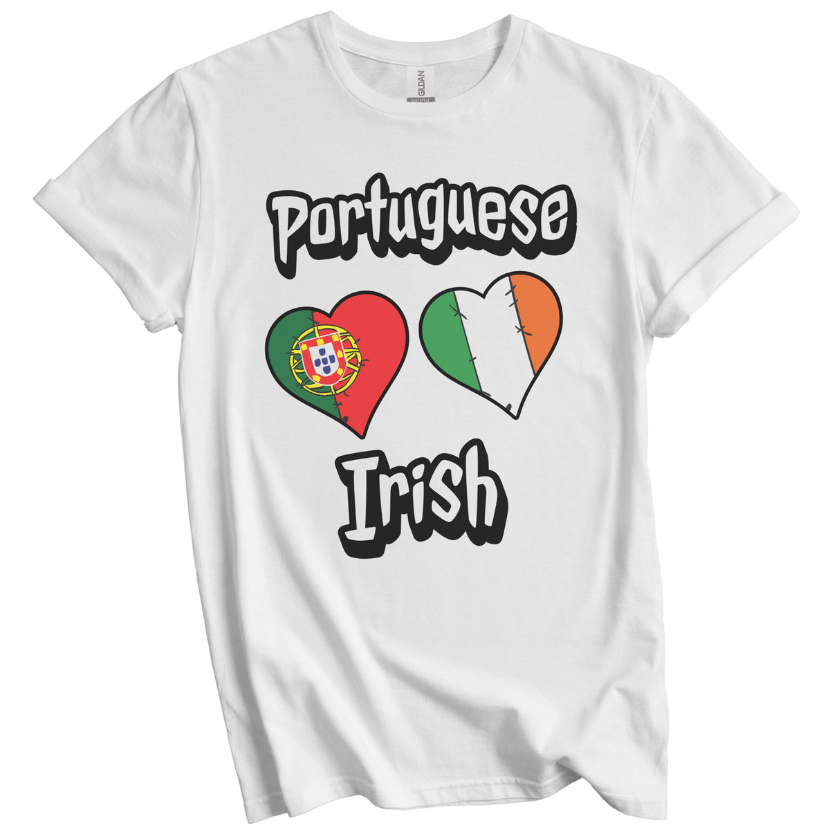 Portuguese Irish Flag Heart Combo Portugal Ireland T-Shirt
