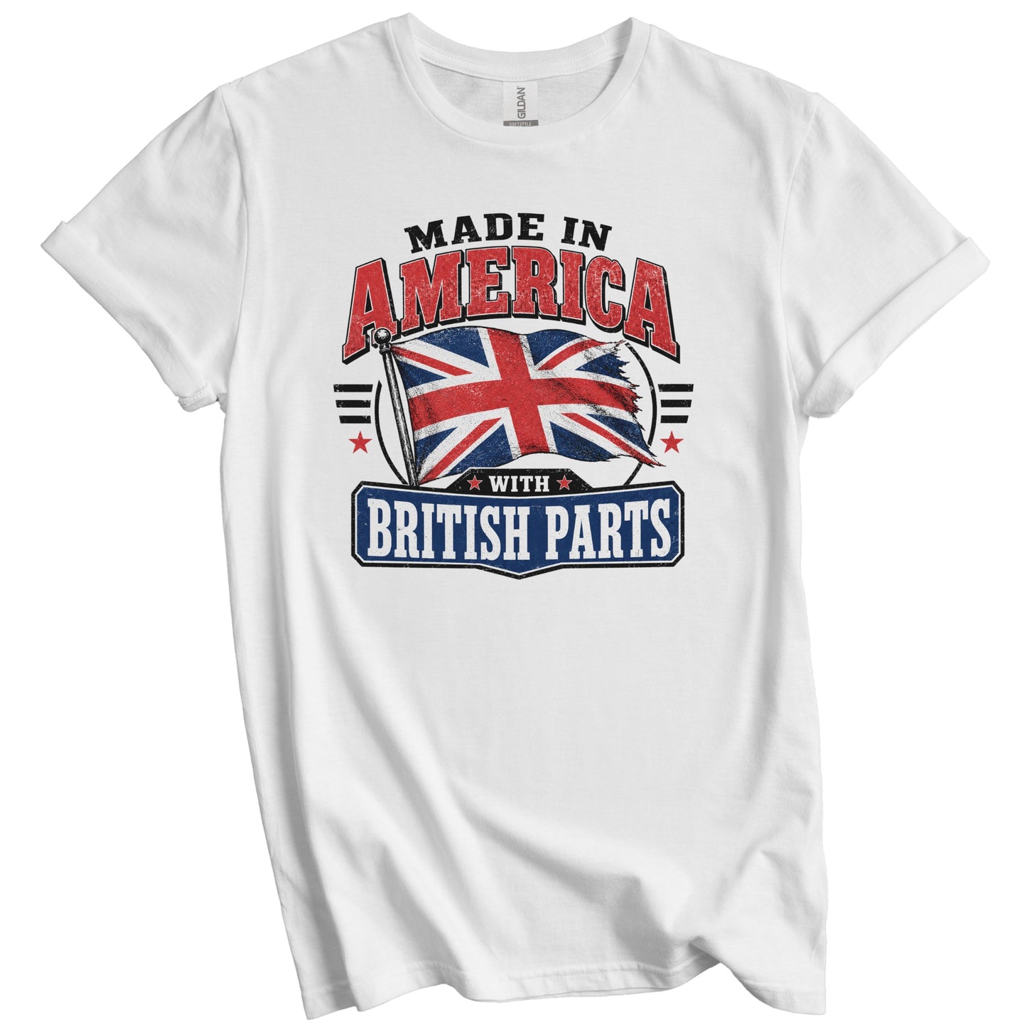 Made In America With British Parts UK Flag T-Shirt