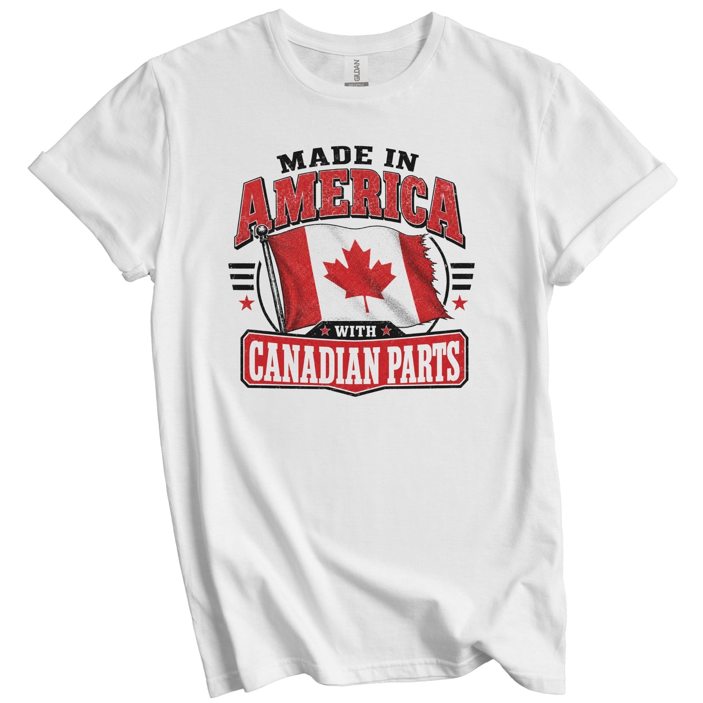 Made In America With Canadian Parts Canada Flag T-Shirt