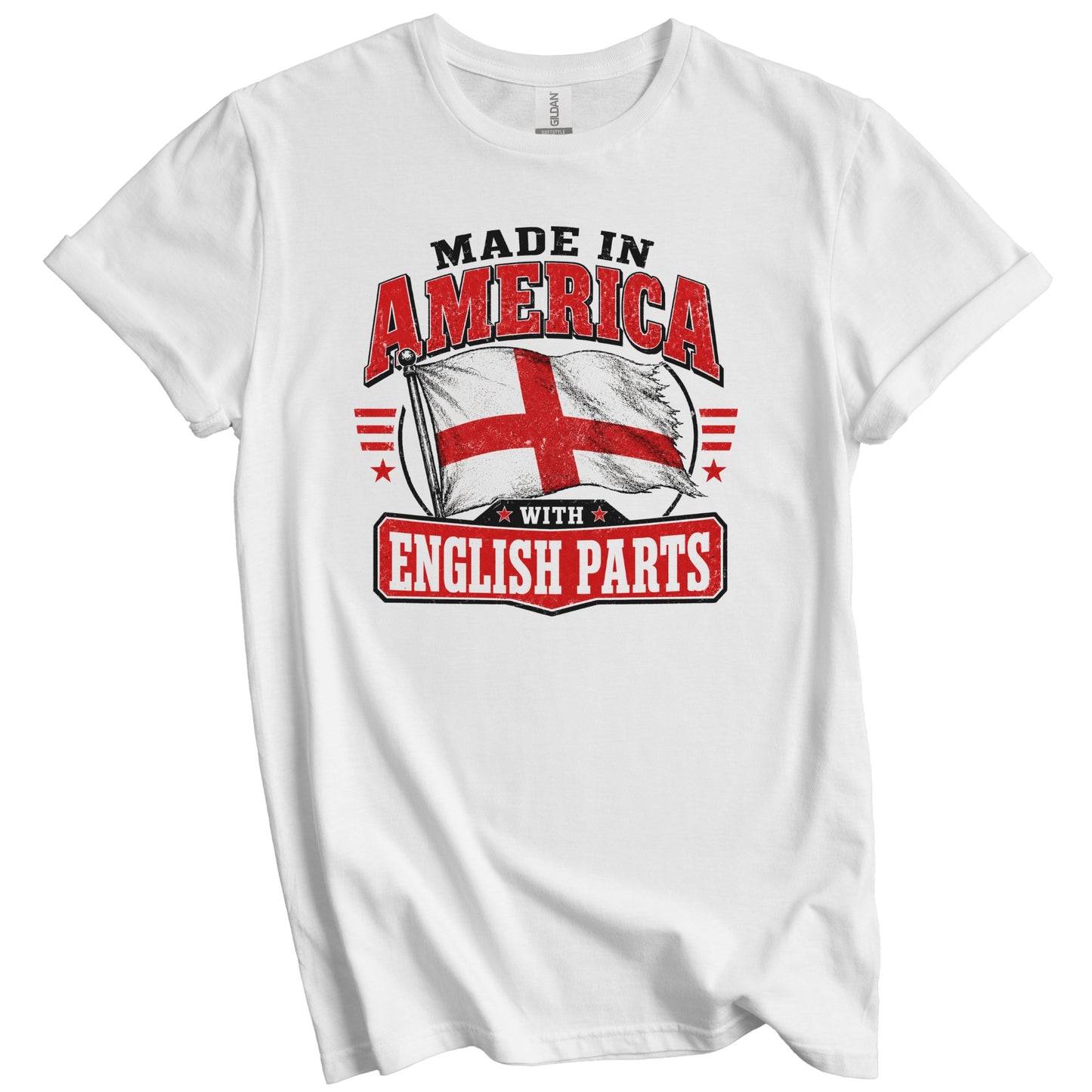 Made In America With English Parts England Flag T-Shirt