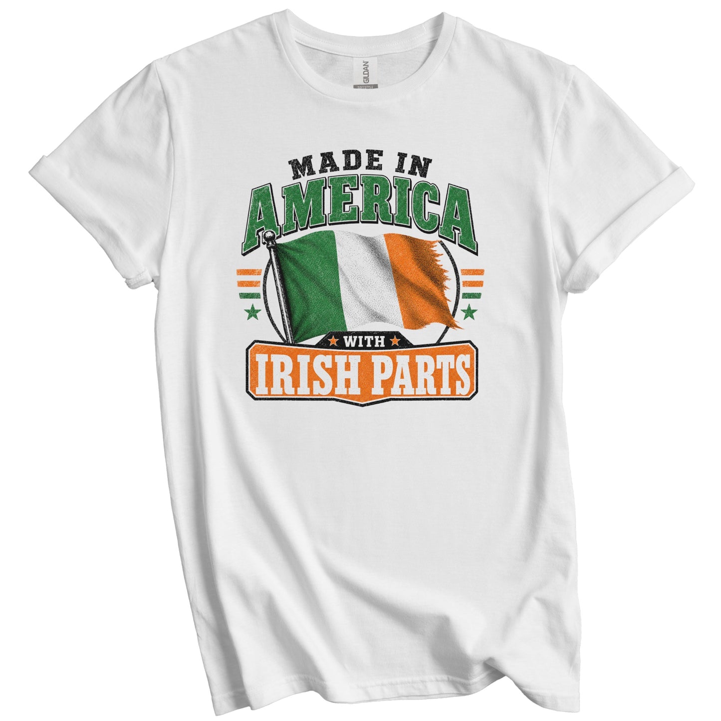 Made In America With Irish Parts Ireland Flag T-Shirt