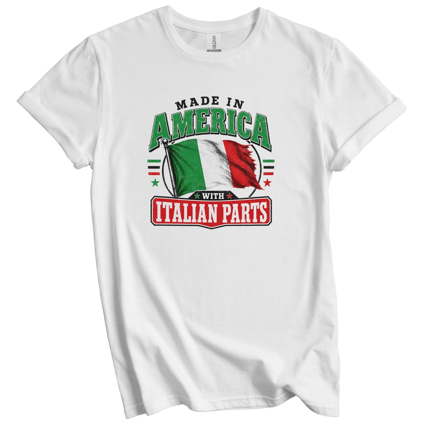 Made In America With Italian Parts Italy Flag T-Shirt