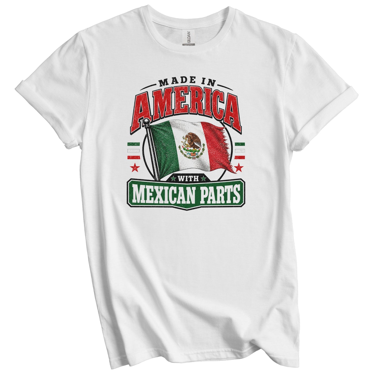 Made In America With Mexican Parts Mexico Flag T-Shirt