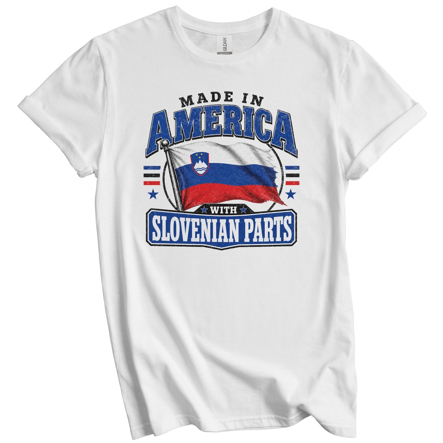 Made In America With Slovenian Parts Slovenia Flag T-Shirt