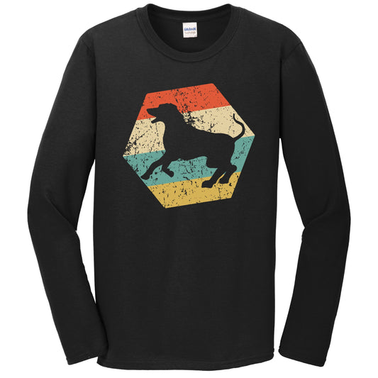 Rhodesian Ridgeback Dog Breed Retro Distressed Hexagon Long Sleeve T-Shirt