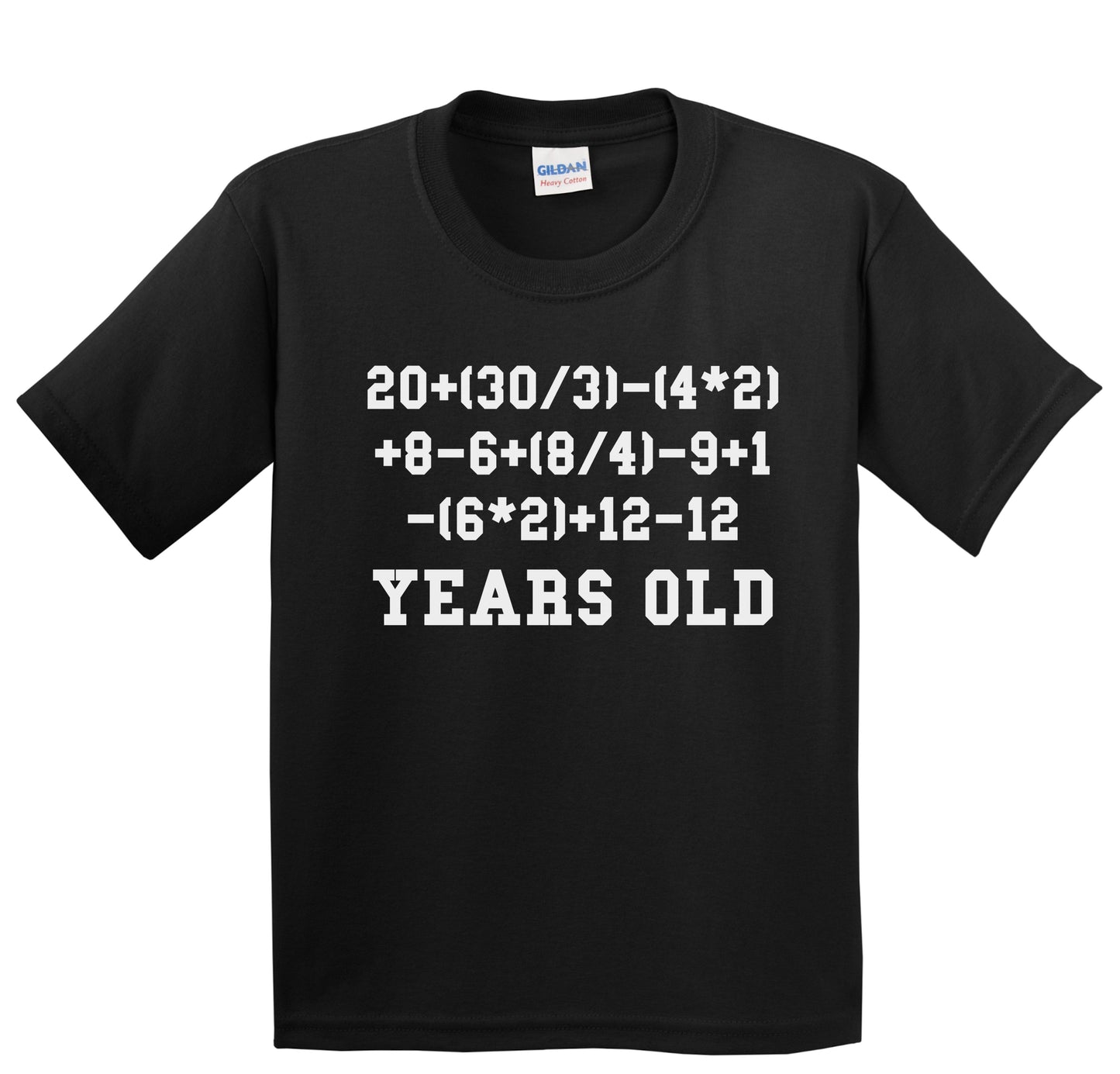 6 Years Old Algebra Math Equation Funny 6th Birthday Youth T-Shirt