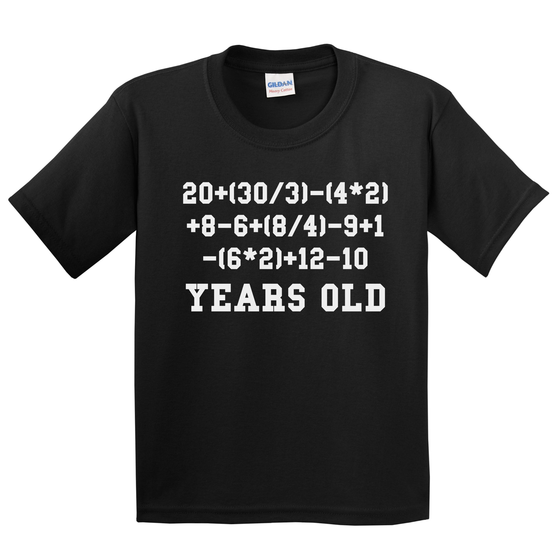 8 Years Old Algebra Math Equation Funny 8th Birthday Youth T-Shirt