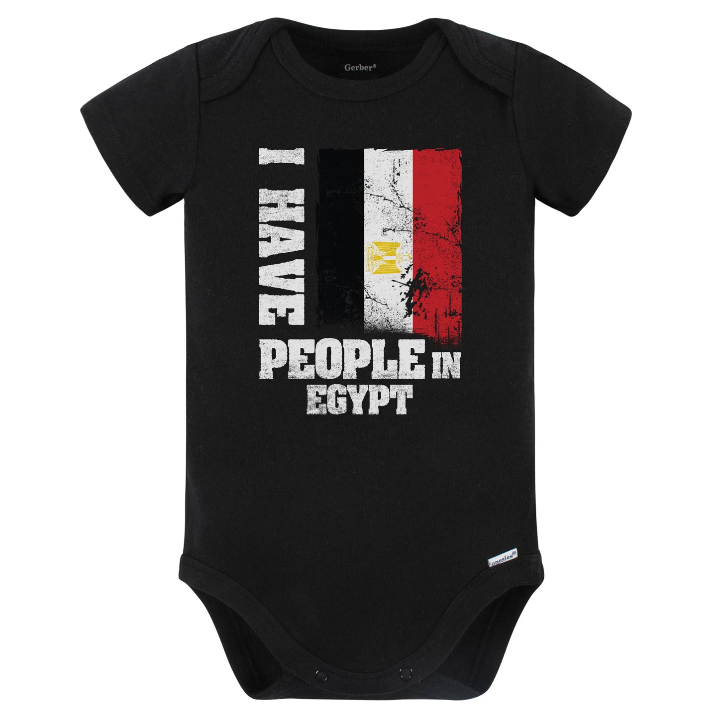I Have People In Egypt Egyptian Flag Baby Bodysuit (Black)