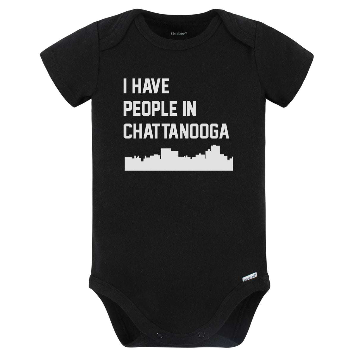 I Have People In Chattanooga Tennessee Skyline Baby Bodysuit (Black)
