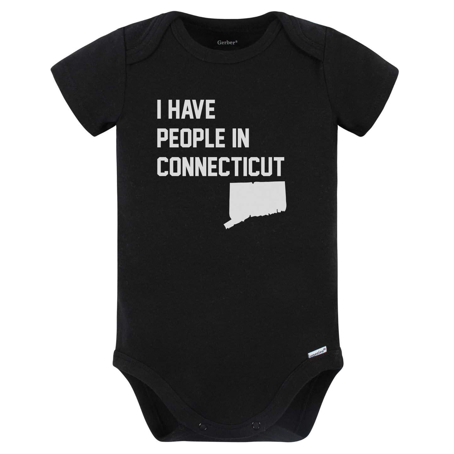 I Have People In Connecticut Baby Bodysuit (Black)