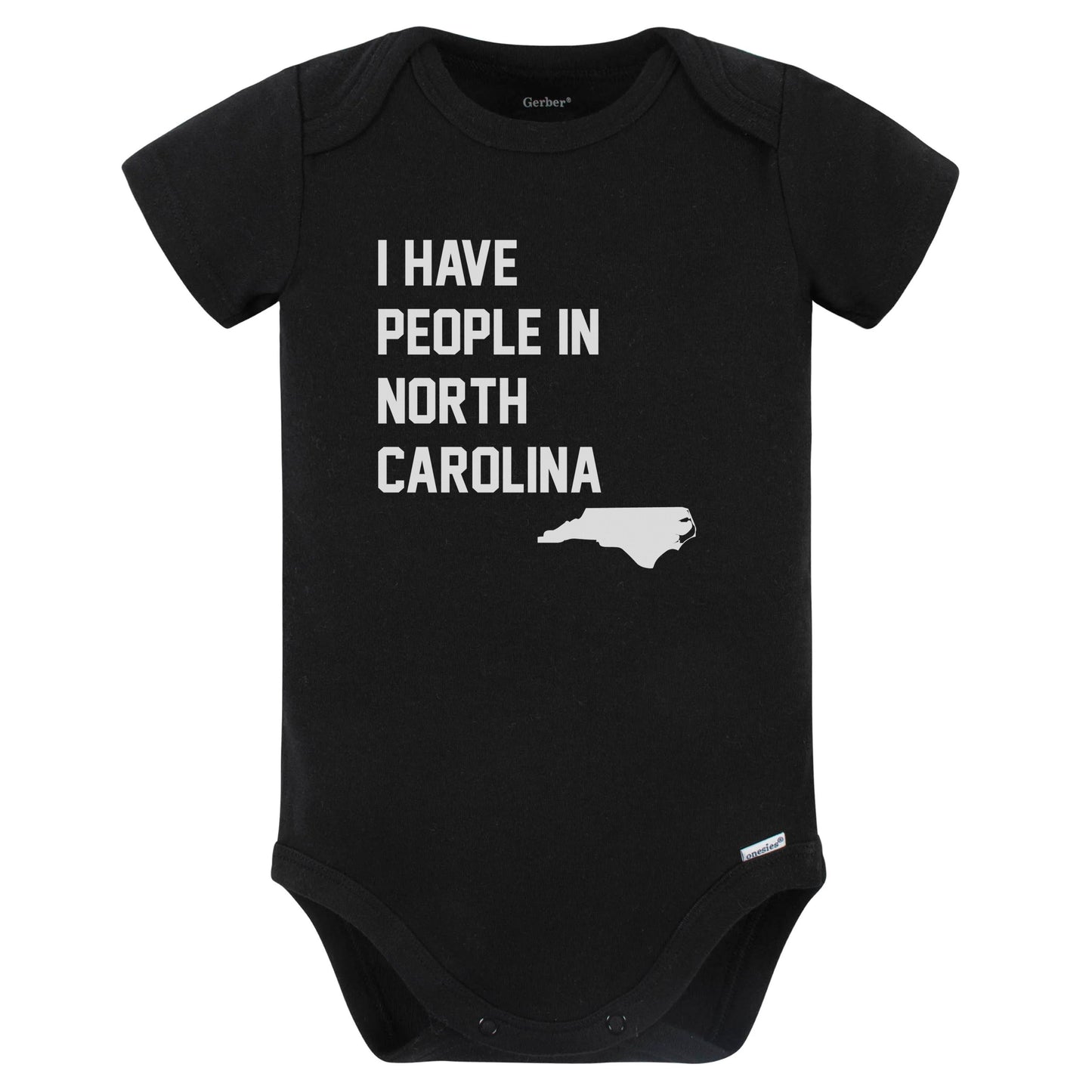 I Have People In North Carolina Baby Bodysuit (Black)