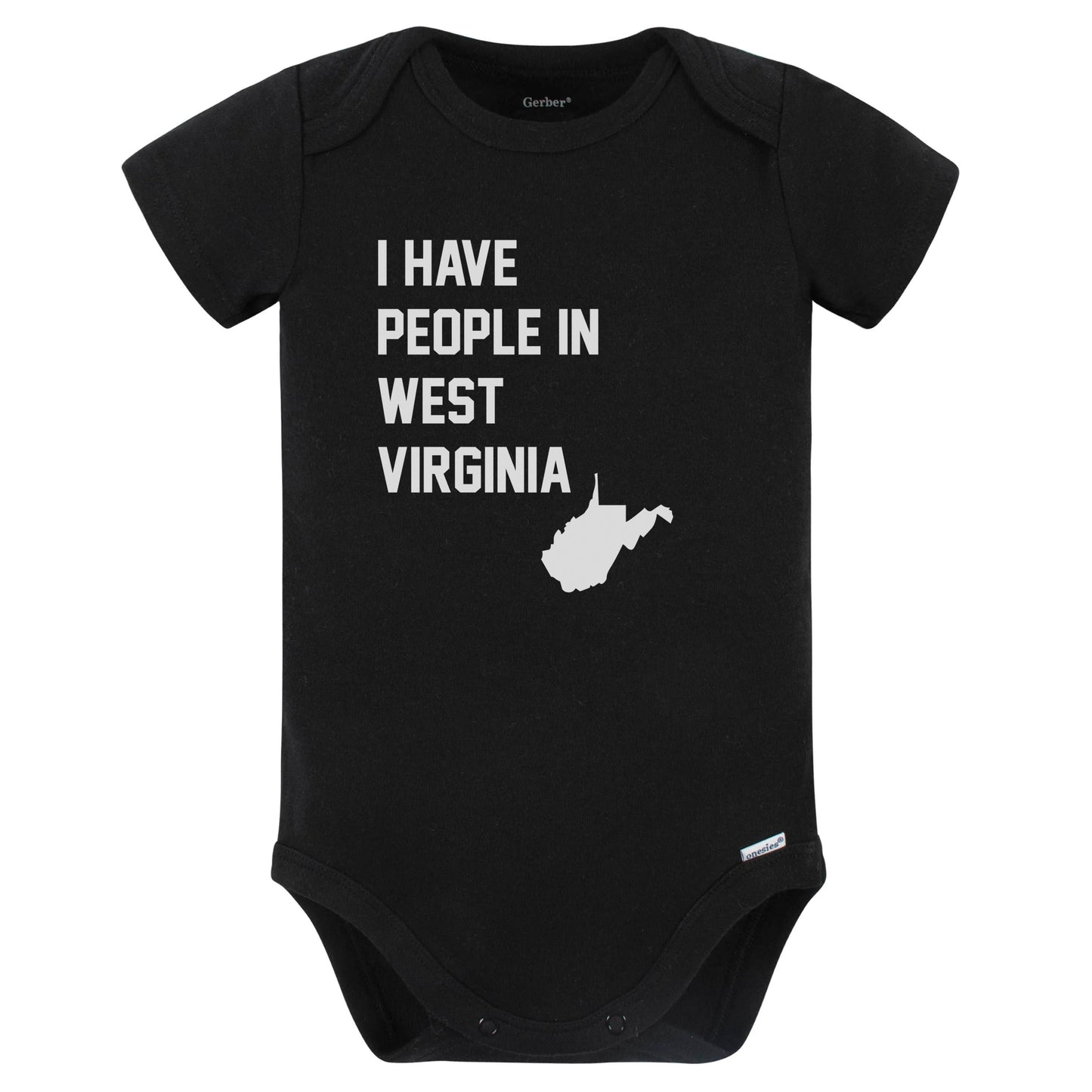 I Have People In West Virginia Baby Bodysuit (Black)
