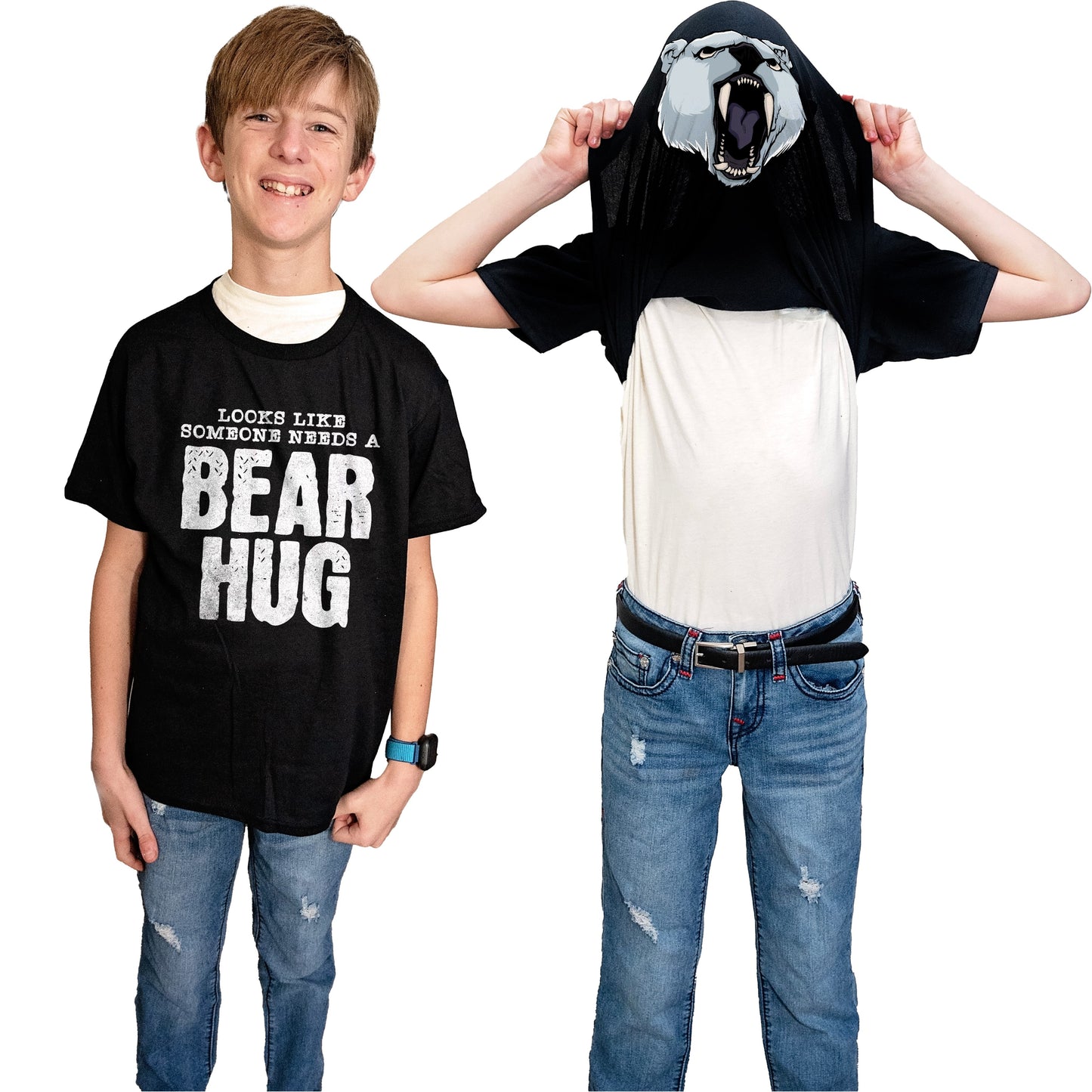 Looks Like Someone Needs A Bear Hug Funny Flip T-Shirt - Polar Bear Shirt - Funny Gift for Men