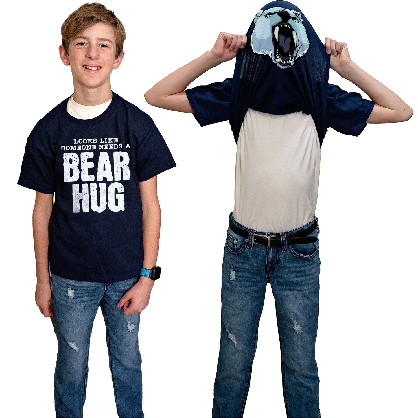 Looks Like Someone Needs A Bear Hug Funny Flip T-Shirt - Polar Bear Shirt - Funny Gift for Men