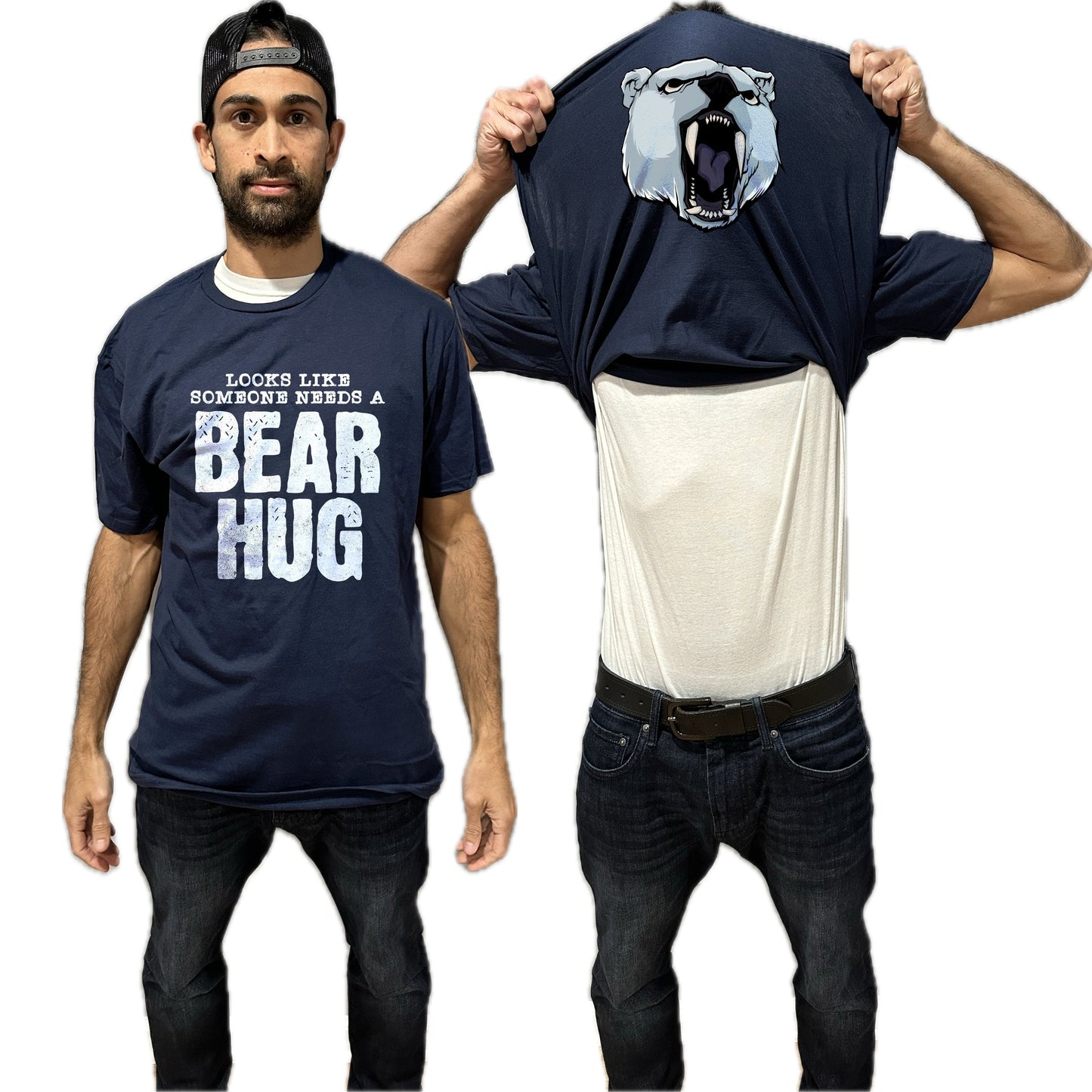 Looks Like Someone Needs A Bear Hug Funny Flip T-Shirt - Polar Bear Shirt - Funny Gift for Men