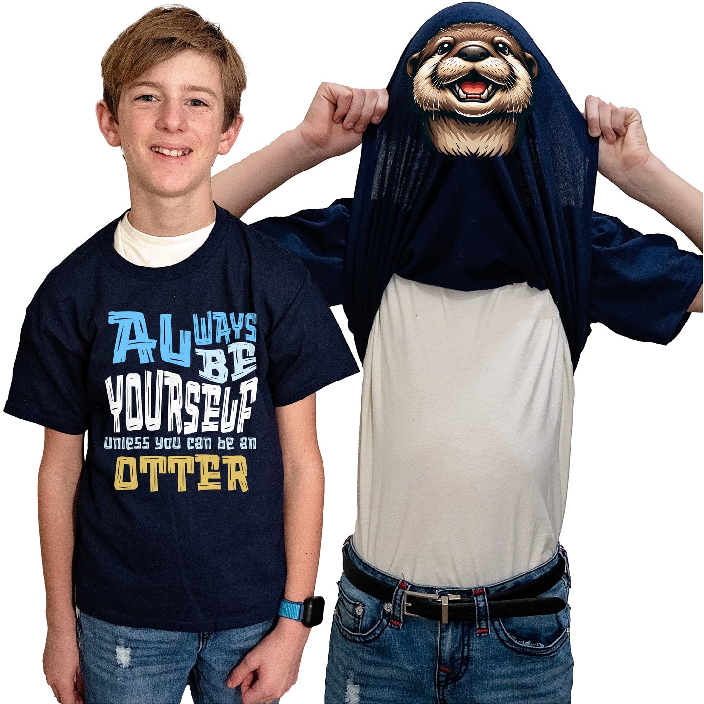 Always Be Yourself Unless You Can Be An Otter Flip Shirt - Funny Sea Otter Face T-Shirt Flip Tee