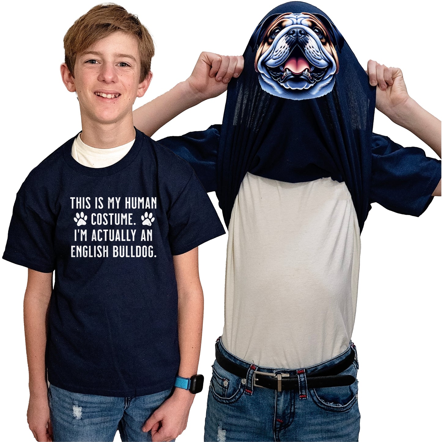 I'm Really An English Bulldog Flip Shirt - Funny Dog Owner T-Shirt Flip Tee