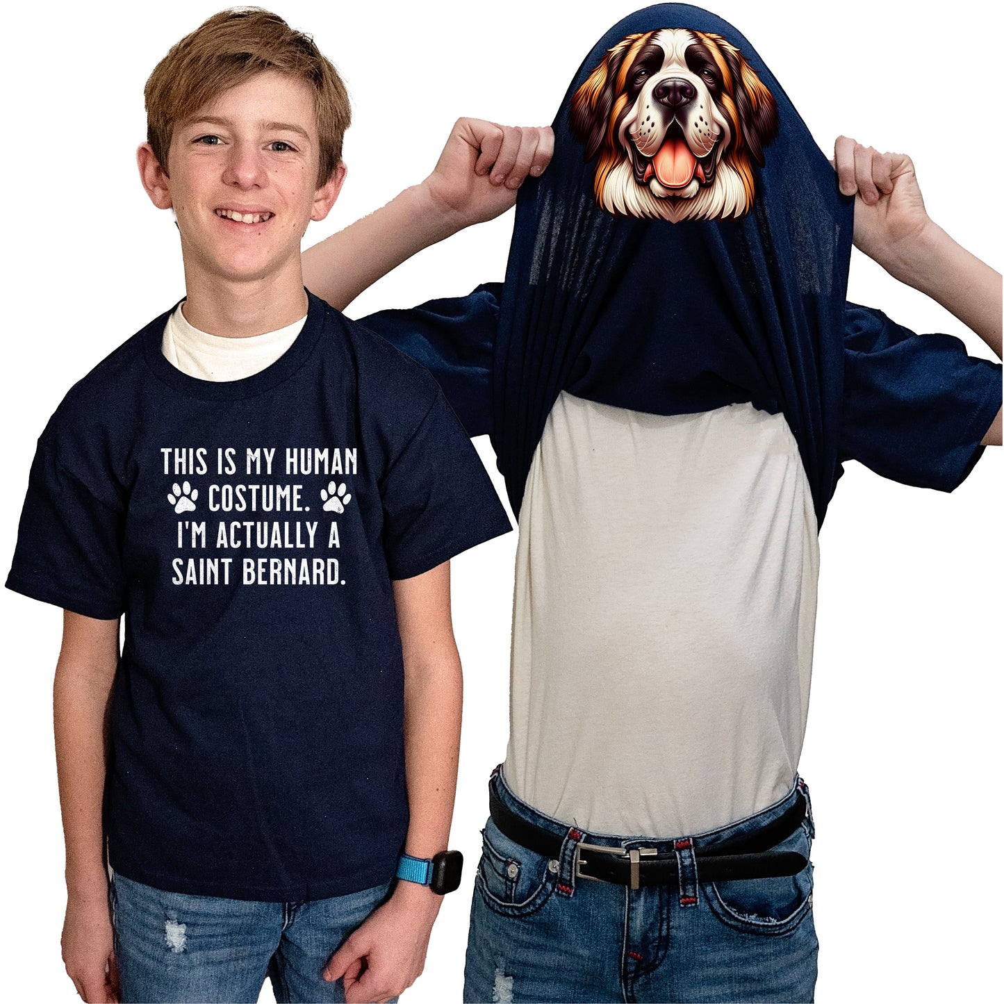 I'm Really A Saint Bernard Flip Shirt - Funny Dog Owner T-Shirt Flip Tee