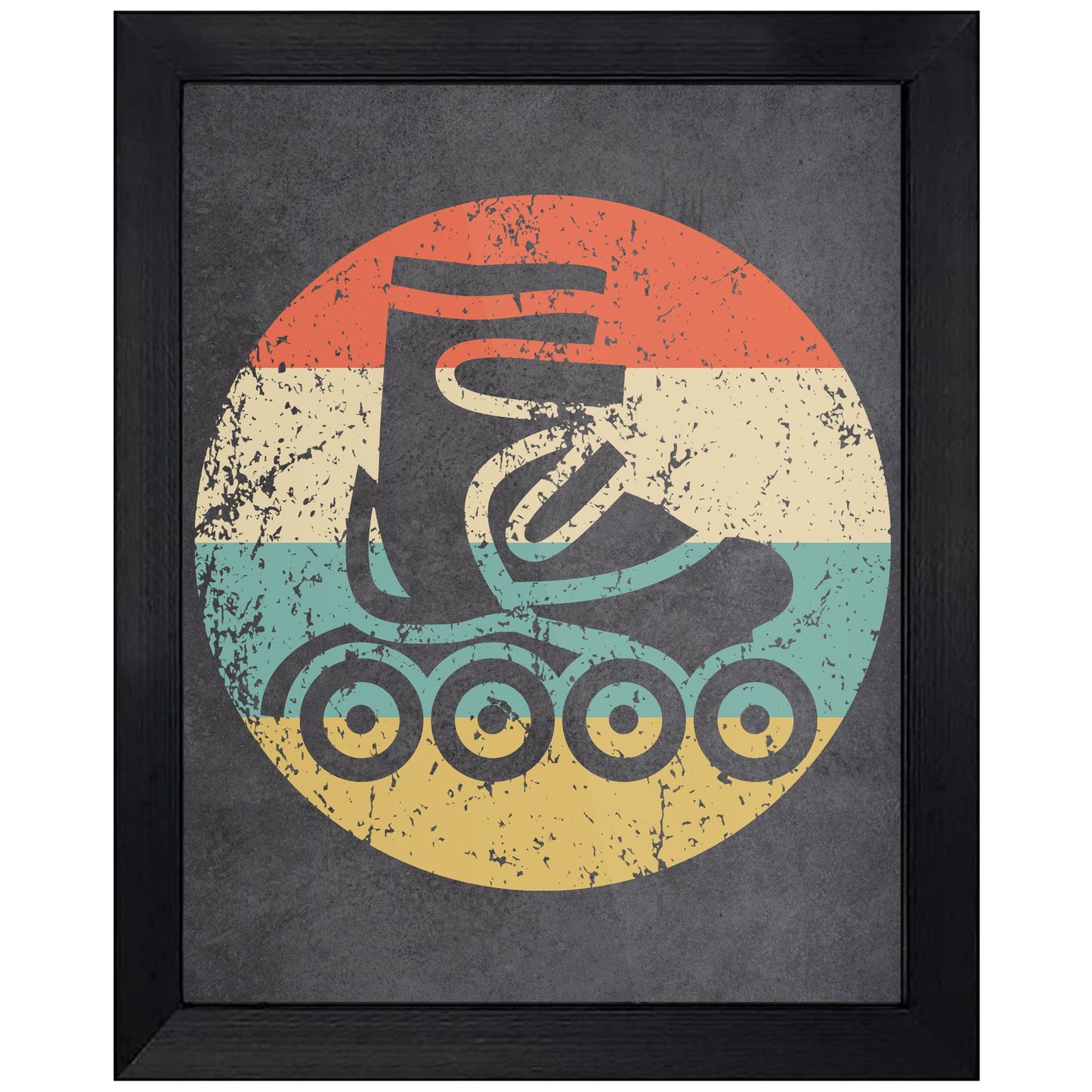 Inline Roller Skate Icon Retro 8"x10" Wall Art Print