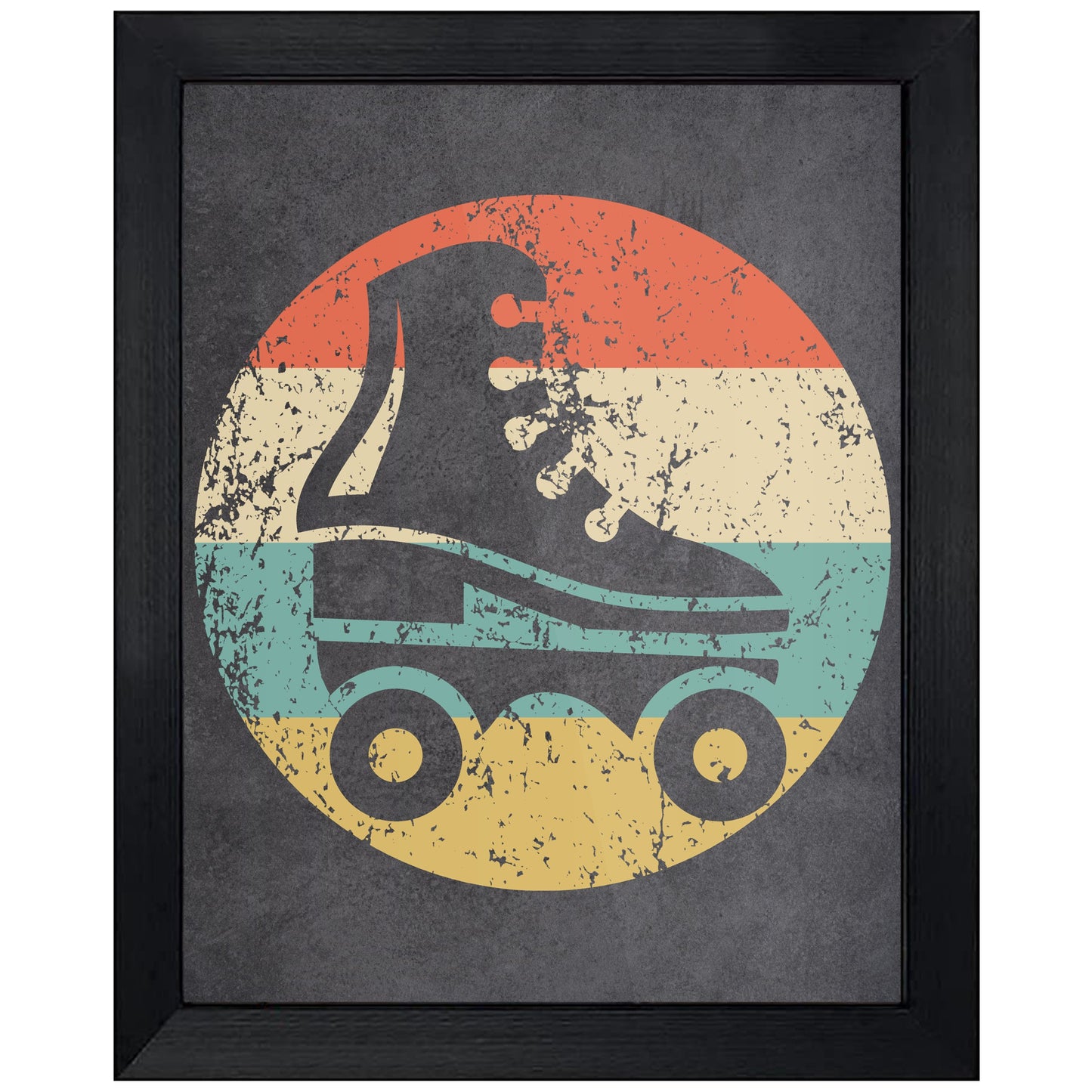 Roller Skate Roller Derby Icon Retro 8"x10" Wall Art Print