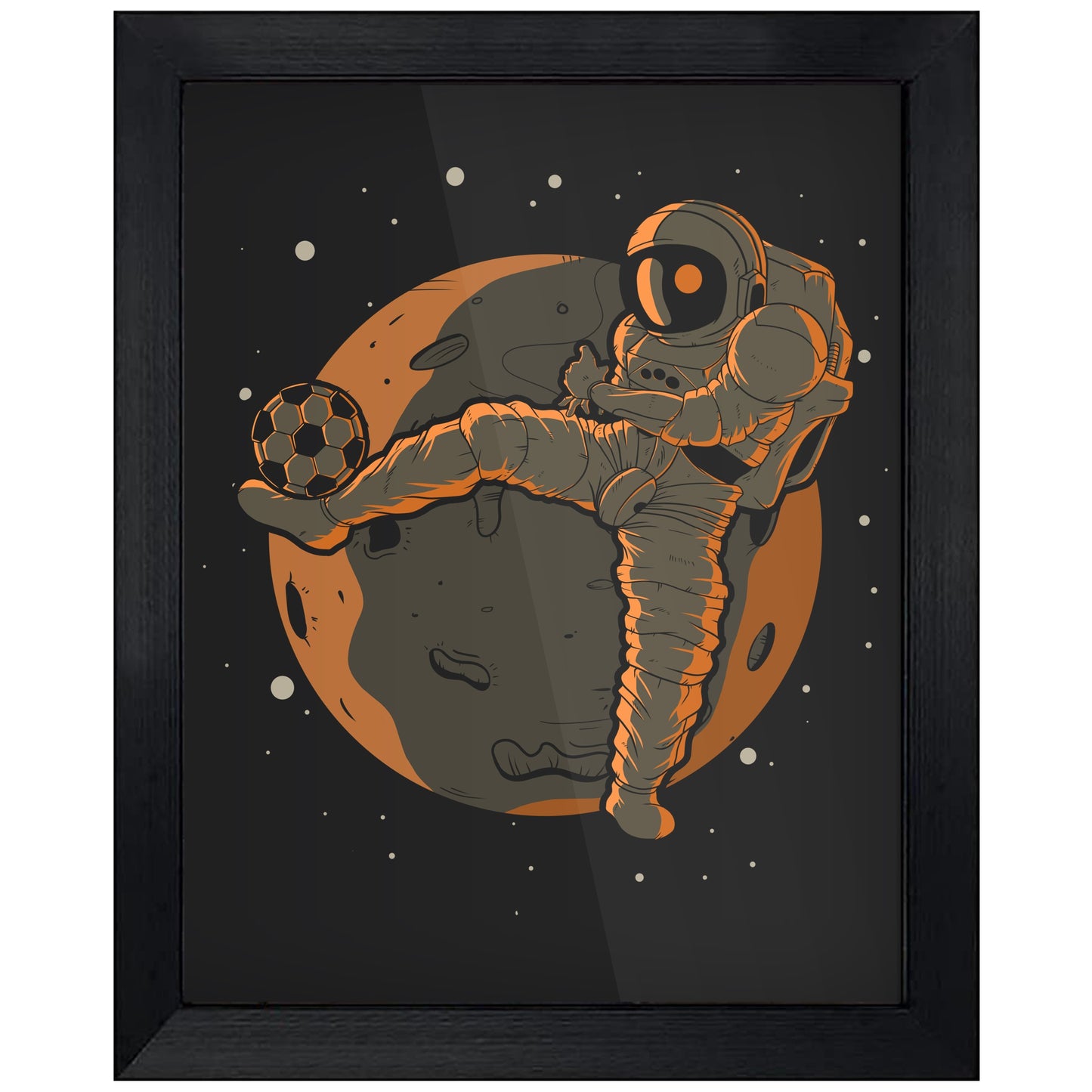 Soccer Astronaut Outer Space Spaceman 8"x10" Wall Art Print
