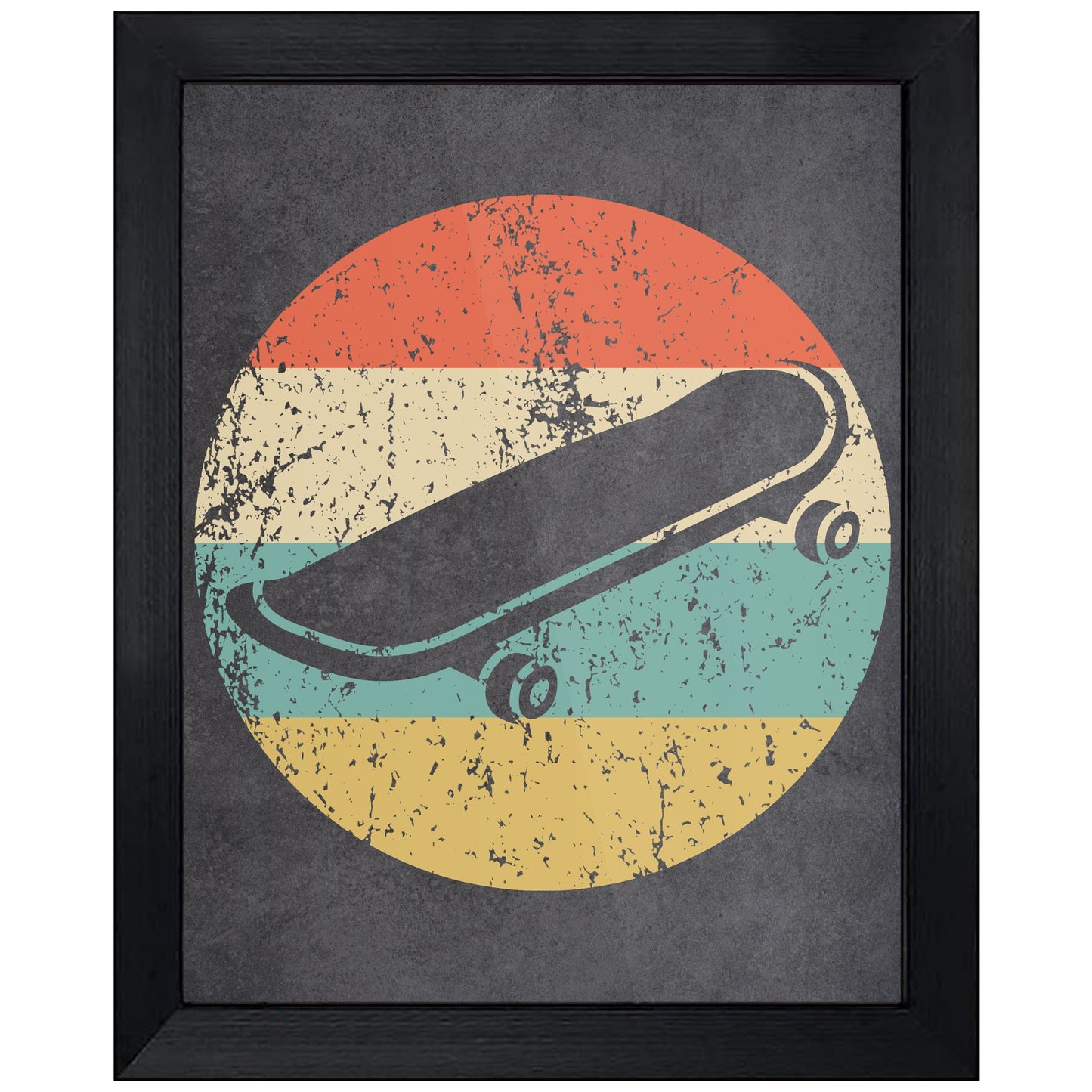 Skateboard Skateboarding Icon Retro 8"x10" Wall Art Print