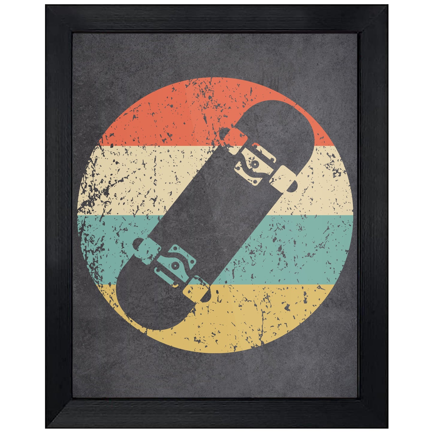 Skateboard Skateboarding Icon Retro 8"x10" Wall Art Print