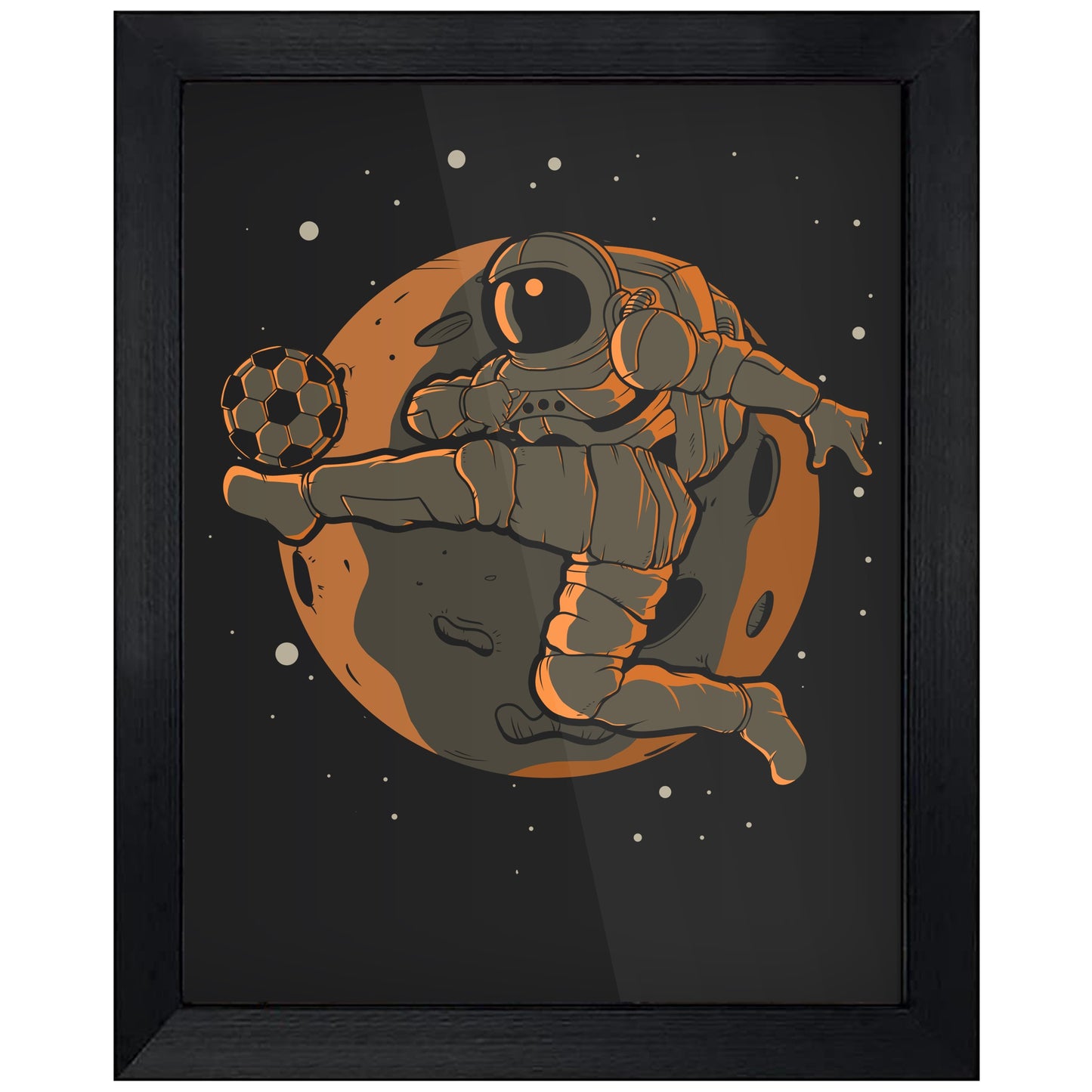 Soccer Astronaut Outer Space Spaceman 8"x10" Wall Art Print