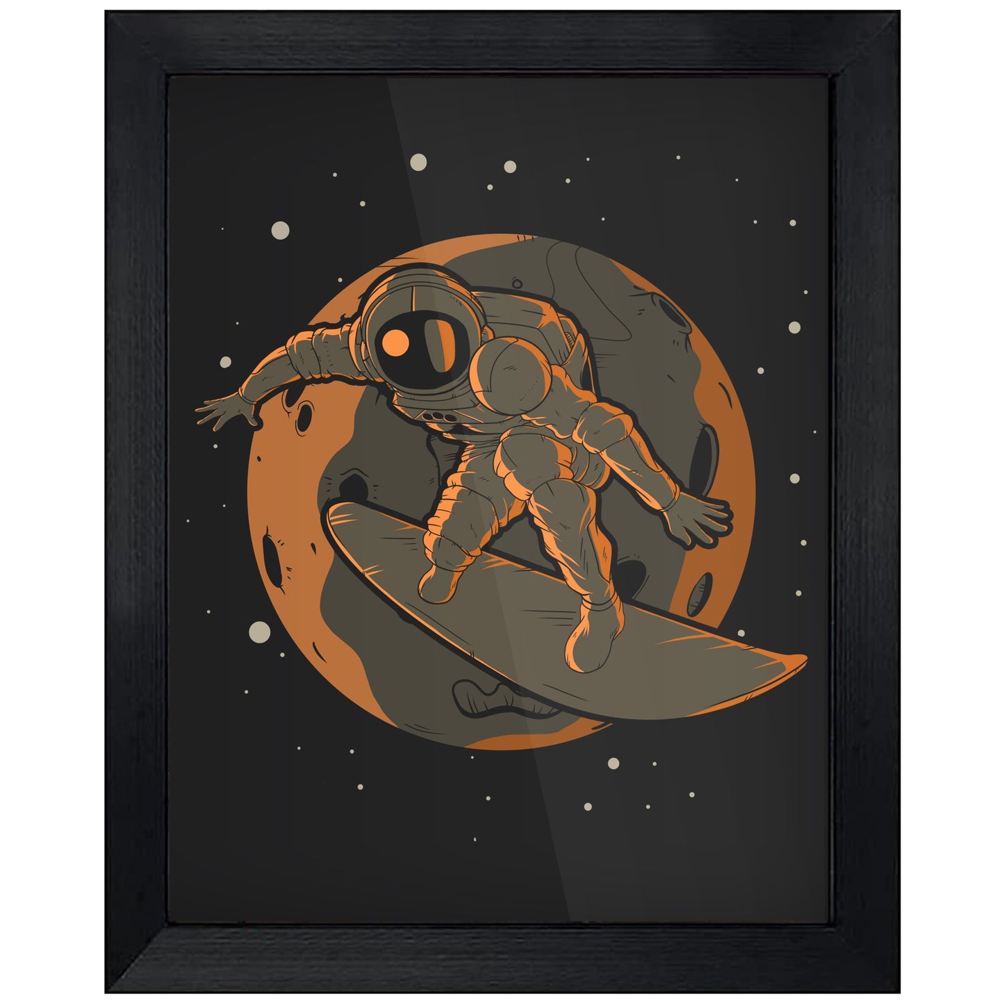 Surfing Astronaut Outer Space Spaceman 8"x10" Wall Art Print