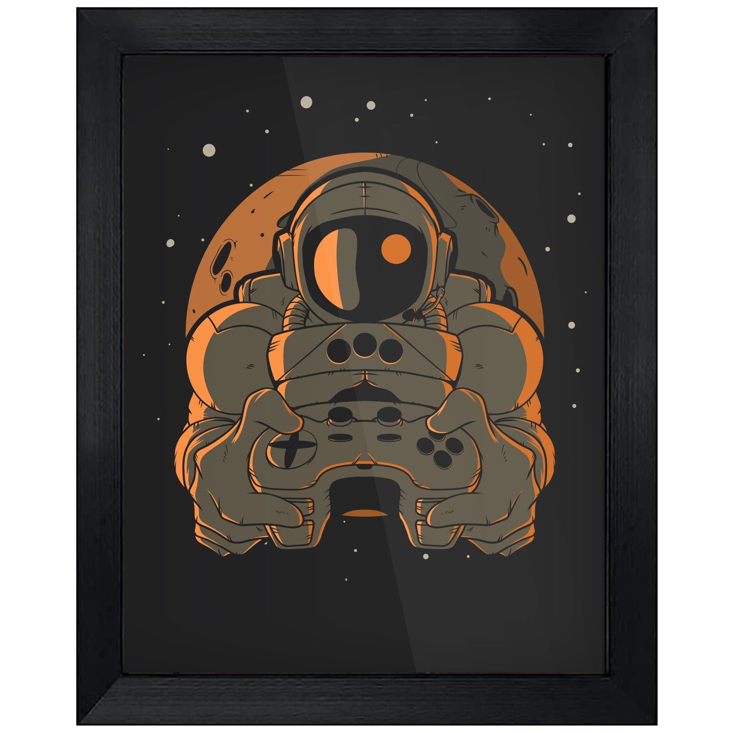 Gamer Astronaut Outer Space Spaceman Video Games 8"x10" Wall Art Print