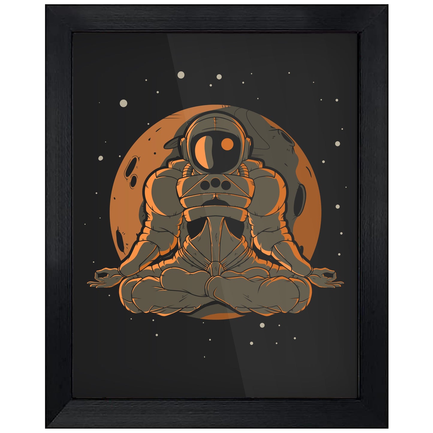 Yoga Pose Astronaut Outer Space Spaceman Yoga 8"x10" Wall Art Print