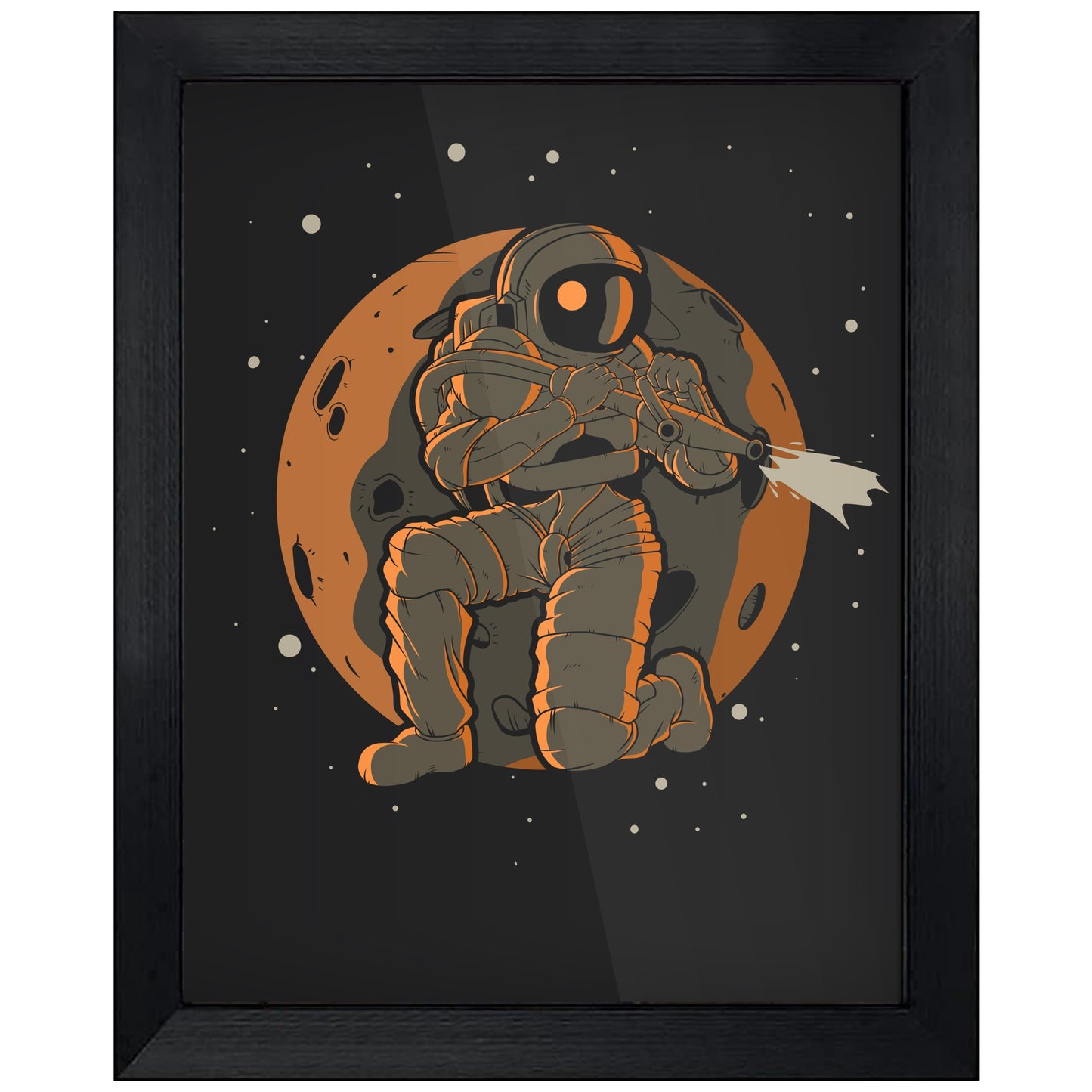 Firefighter Astronaut Outer Space Spaceman Fireman 8"x10" Wall Art Print