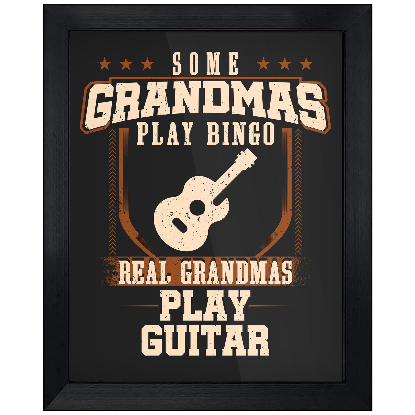 Some Grandmas Play Bingo Real Grandmas Play Guitar 8"x10" Wall Art Print