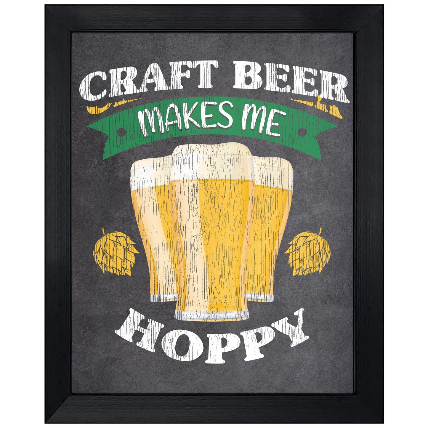 Craft Beer Makes Me Hoppy Funny Craft Beer Quote 8"x10" Wall Art Print
