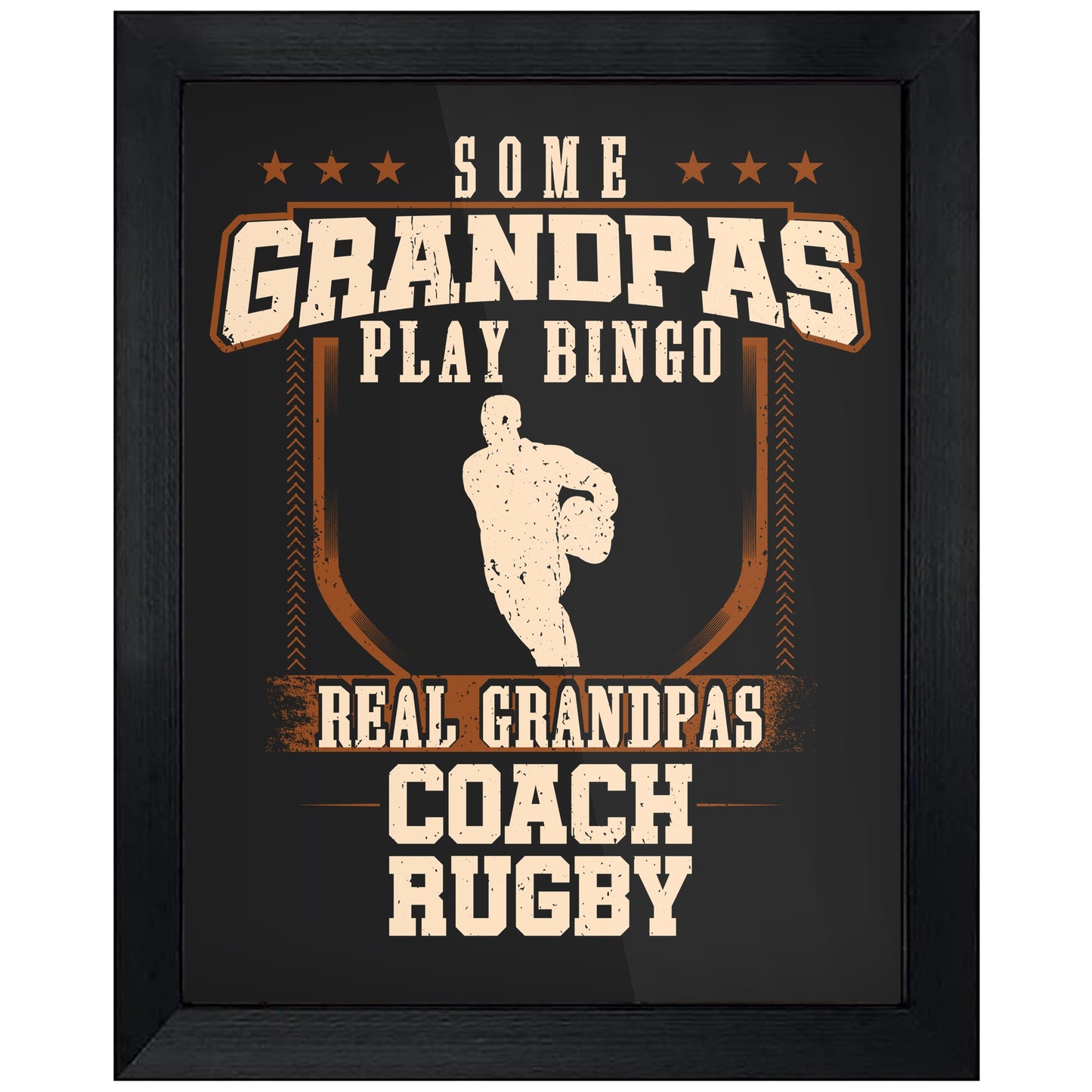 Some Grandpas Play Bingo Real Grandpas Coach Rugby 8"x10" Wall Art Print