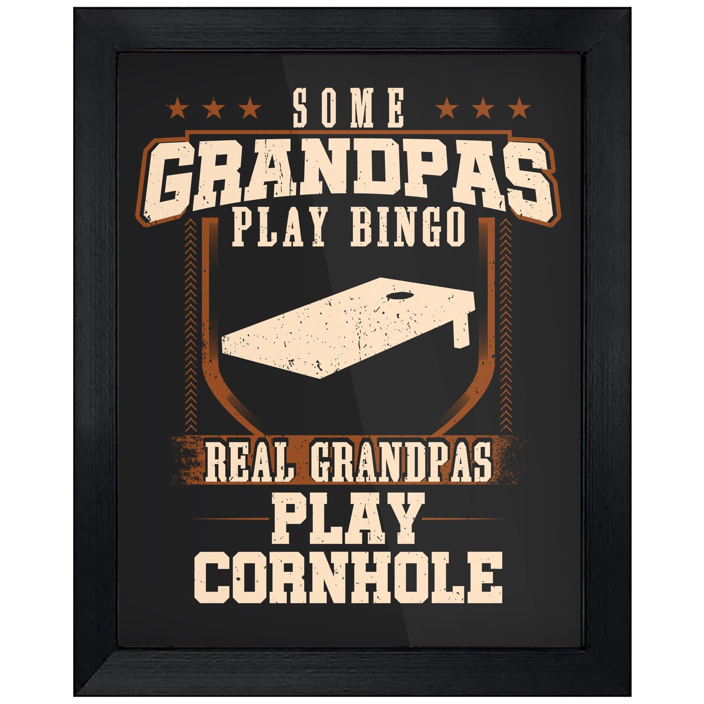Some Grandpas Play Bingo Real Grandpas Play Cornhole 8"x10" Wall Art Print