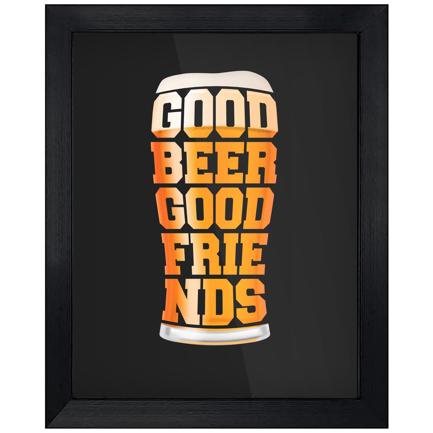 Good Beer Good Friends Craft Beer Pint 8"x10" Wall Art Print