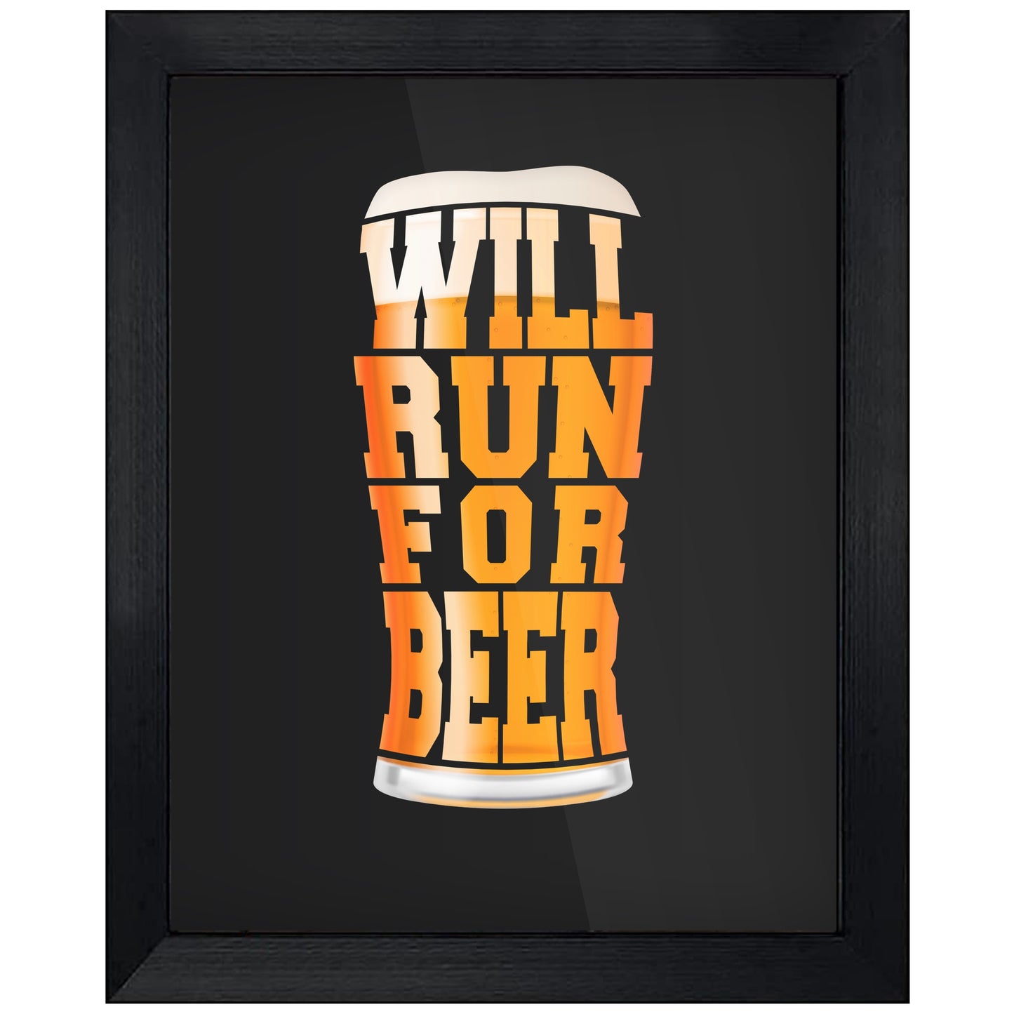 Will Run For Beer Funny Craft Beer Runner 8"x10" Wall Art Print