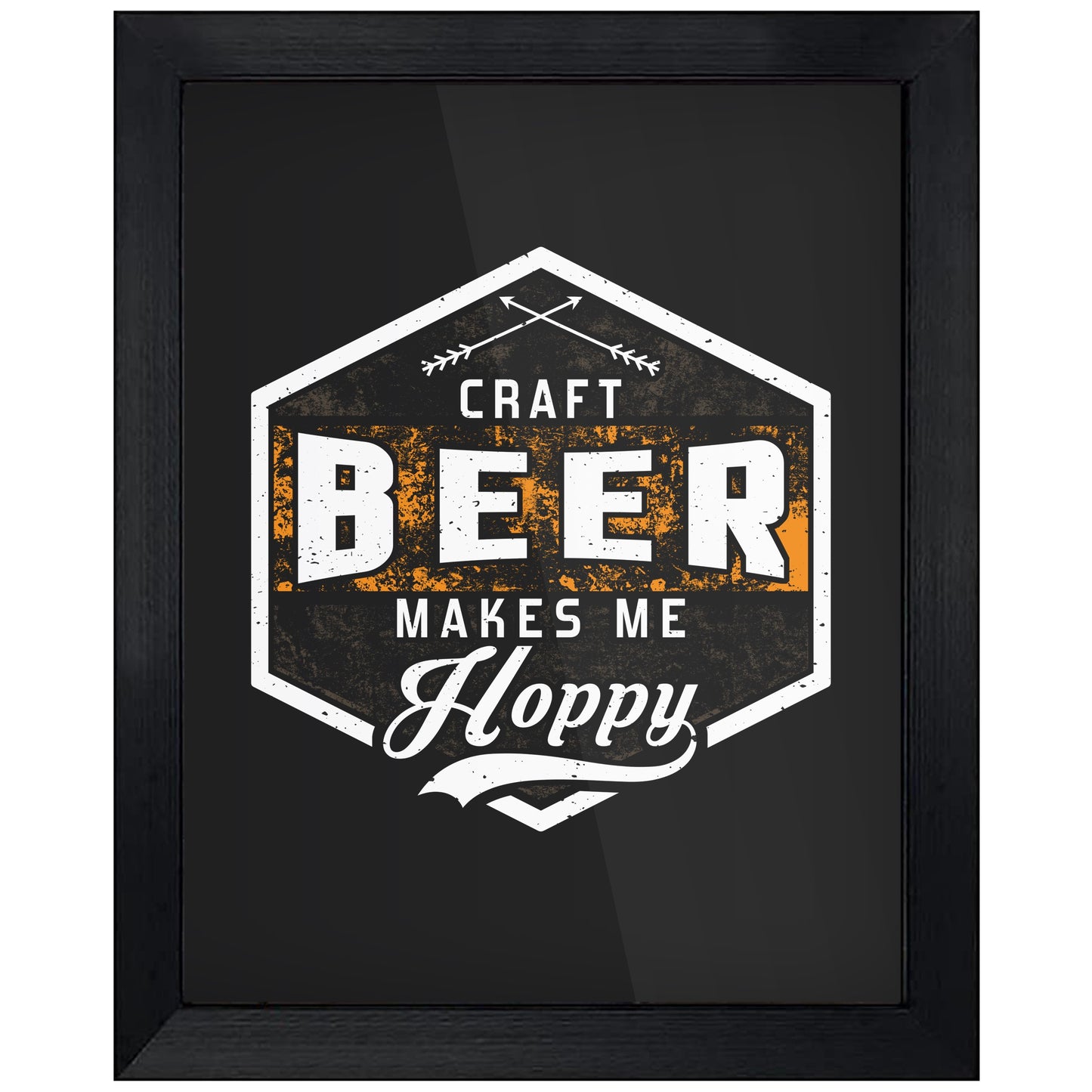 Craft Beer Makes Me Hoppy Funny Drinking 8"x10" Wall Art Print