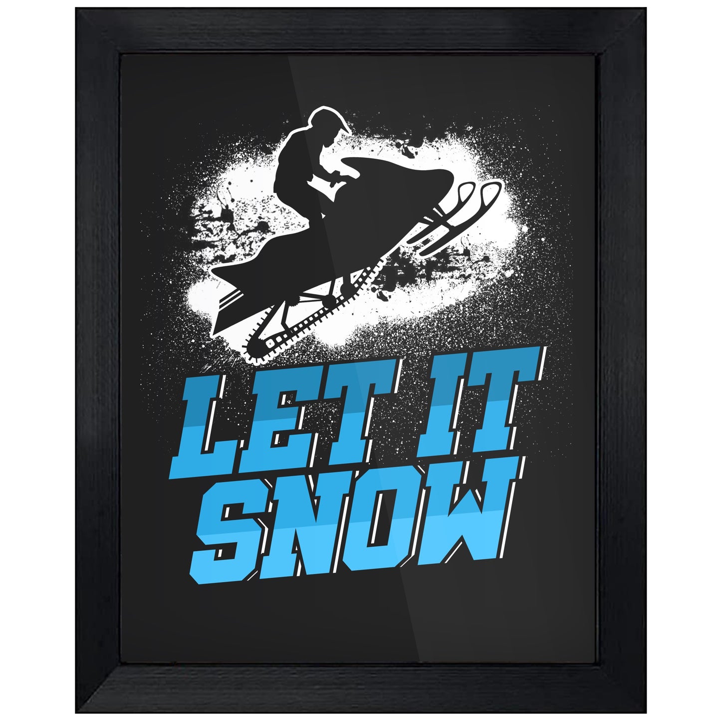 Let It Snow Funny Snowmobile 8"x10" Wall Art Print