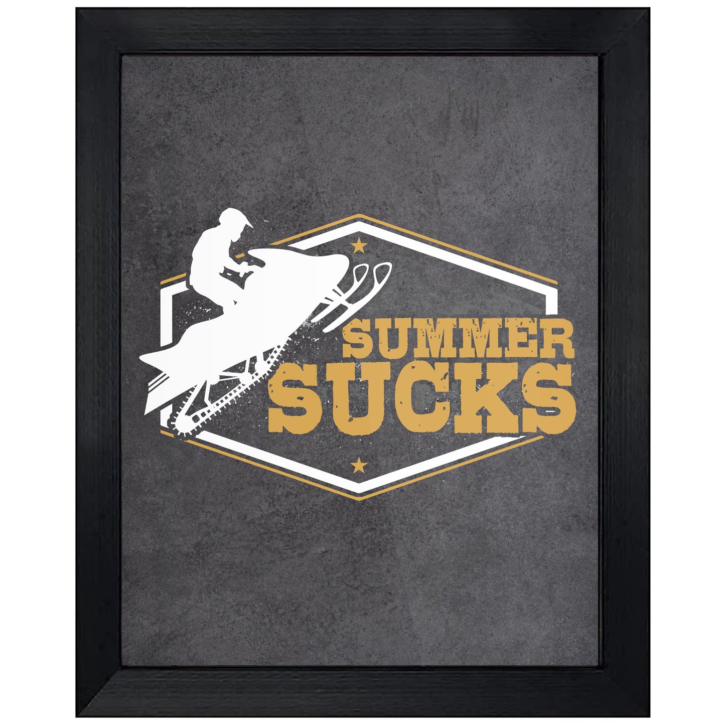 Summer Sucks Funny Snowmobiling 8"x10" Wall Art Print