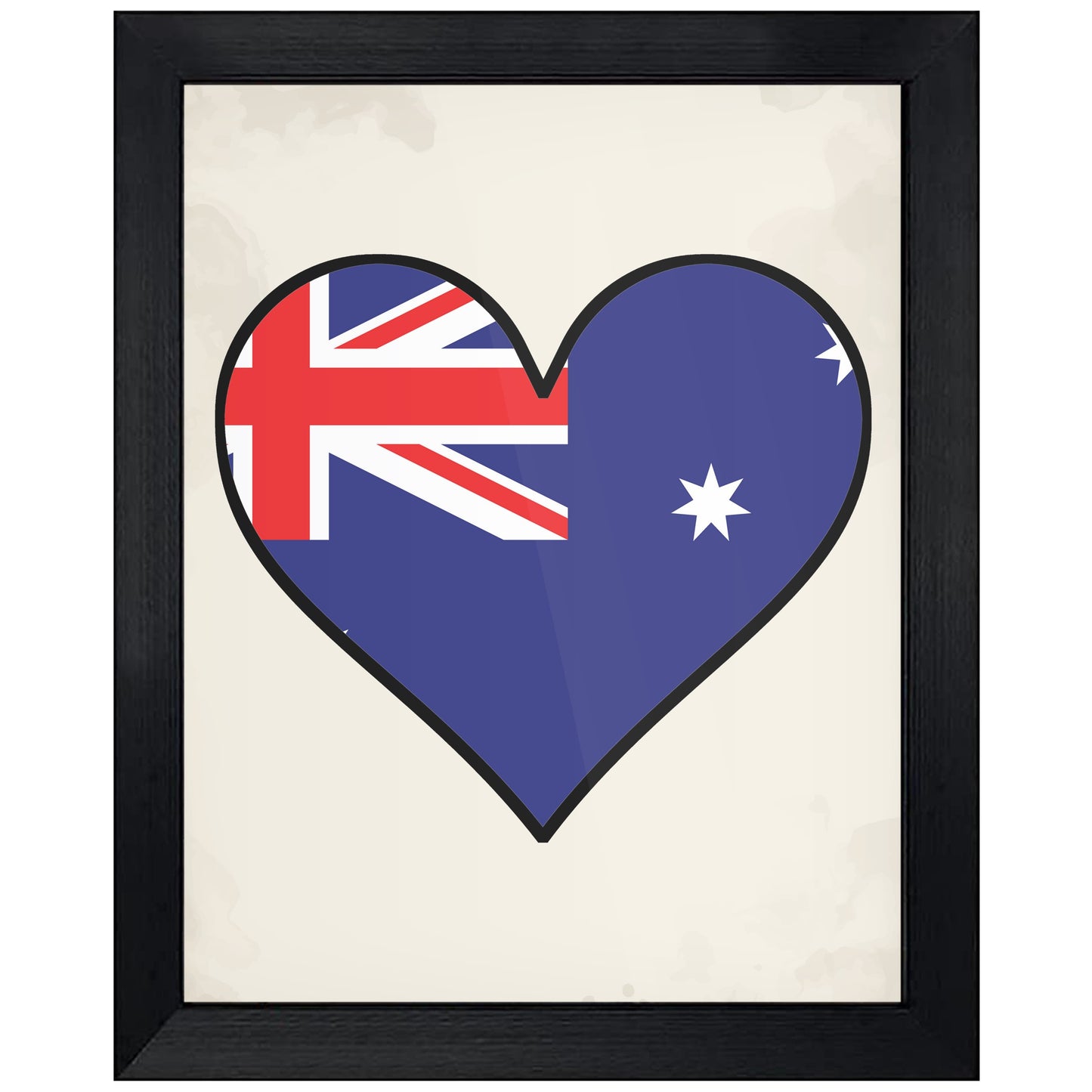 Australian Flag Heart Flag of Australia 8"x10" Wall Art Print