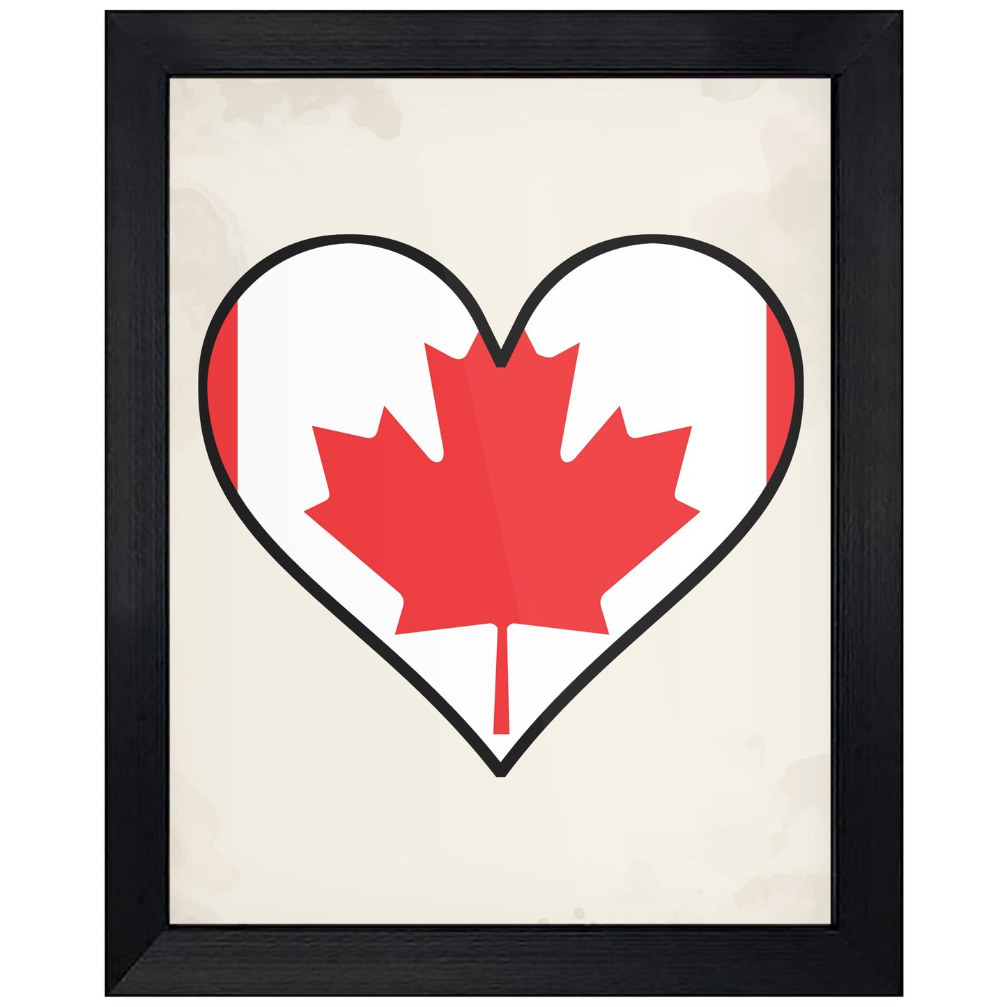 Canadian Flag Heart Flag of Canada 8"x10" Wall Art Print