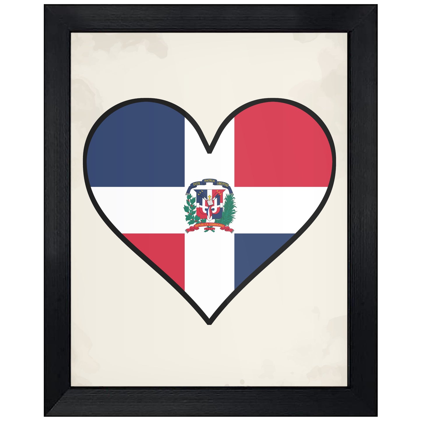 Dominican Flag Heart Flag of Dominican Republic 8"x10" Wall Art Print