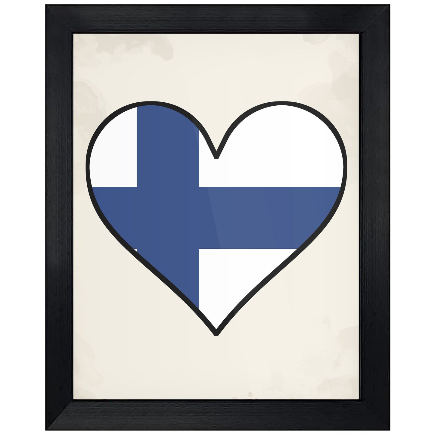 Finnish Flag Heart Flag of Finland 8"x10" Wall Art Print