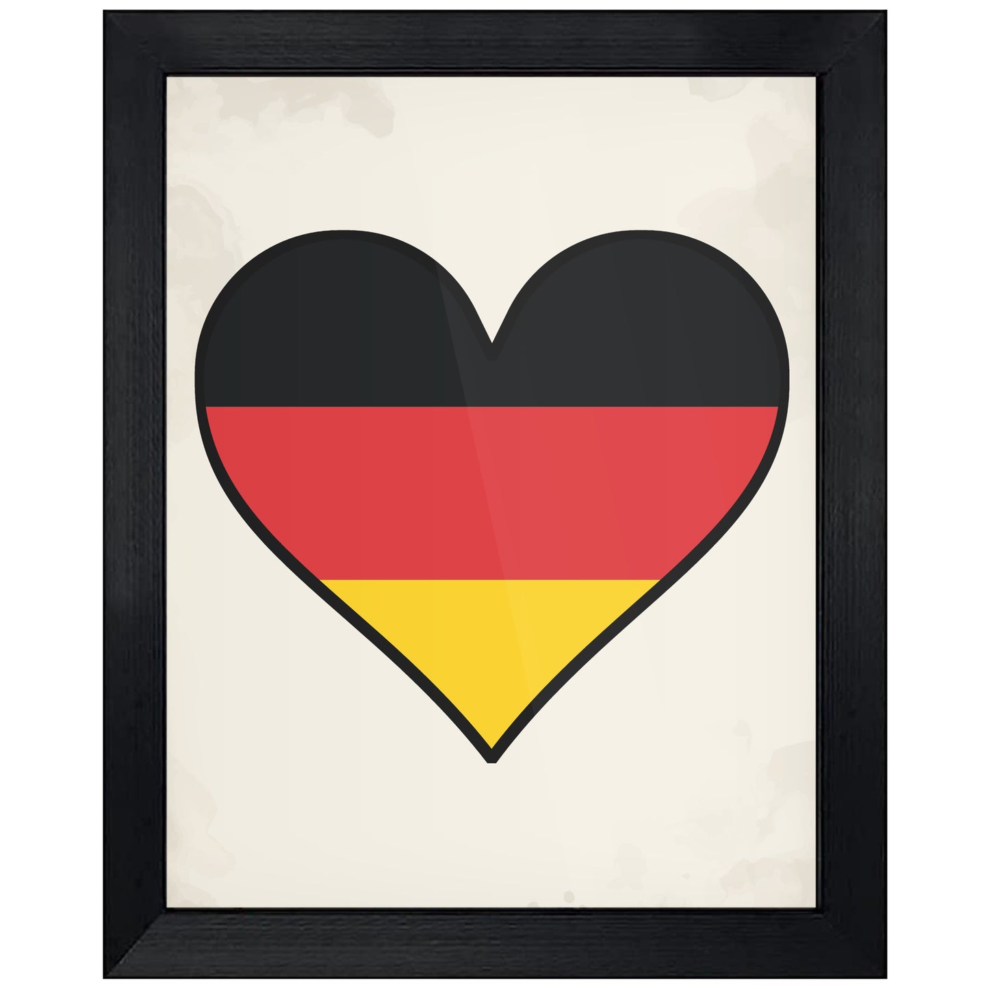 German Flag Heart Flag of Germany 8"x10" Wall Art Print