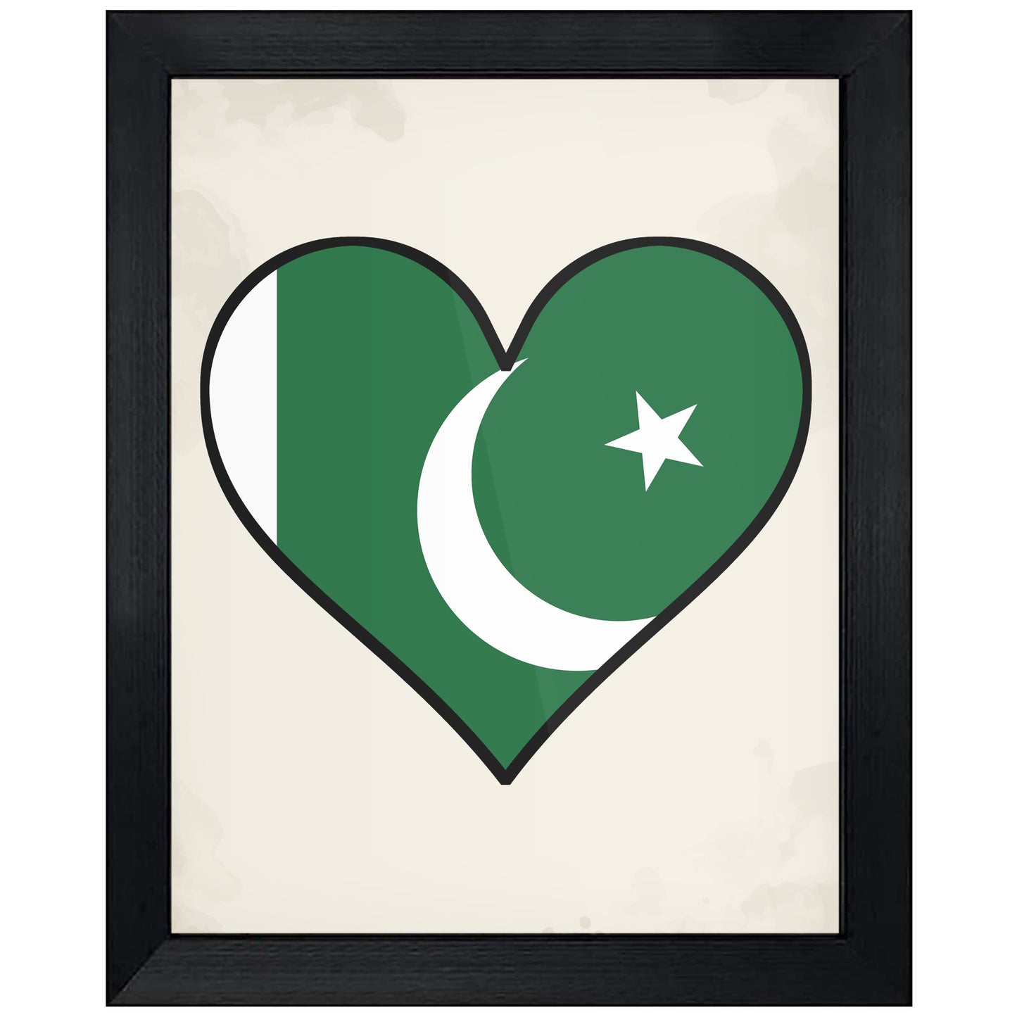 Pakistani Flag Heart Flag of Pakistan 8"x10" Wall Art Print