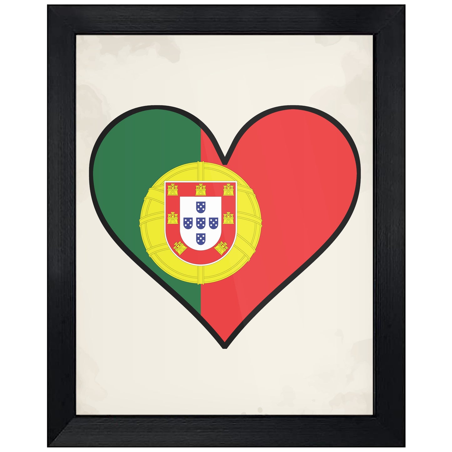 Portuguese Flag Heart Flag of Portugal 8"x10" Wall Art Print