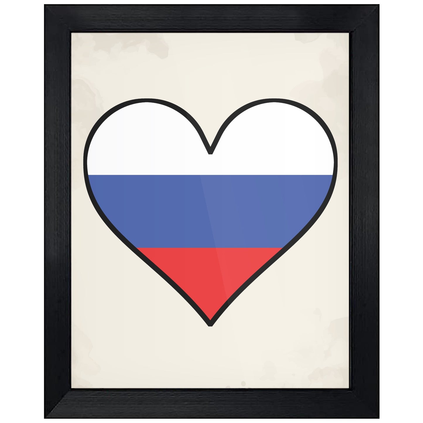 Russian Flag Heart Flag of Russia 8"x10" Wall Art Print
